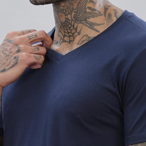Self Design V-Neck T-shirt